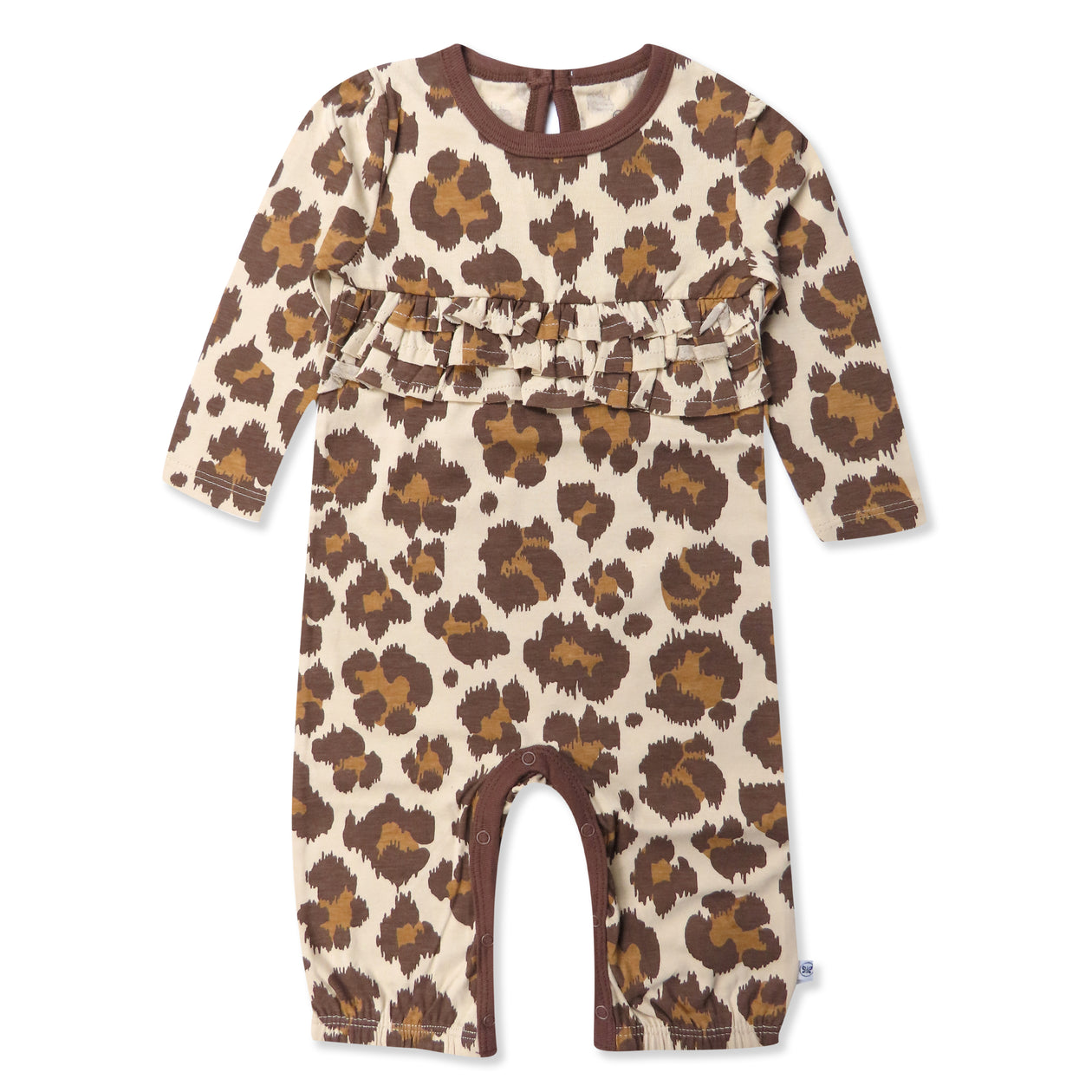Chest Ruffle Coverall, Purr-fect Cheetah Neutral