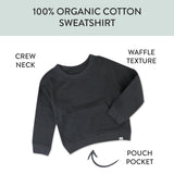 Organic Cotton Comfy Crew Sweatshirt, Blackened Pearl