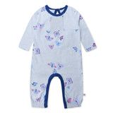 Gathered Front Coverall, Flying Butterfly Gray