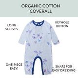 Gathered Front Coverall, Flying Butterfly Gray