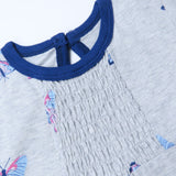 Gathered Front Coverall, Flying Butterfly Gray