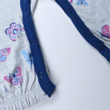 Gathered Front Coverall, Flying Butterfly Gray