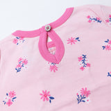 Gathered Front Coverall, Mini Sweetheart Floral Pink