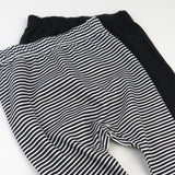 2-Pack Organic Cotton Harem Pants, Feed Stipe Black