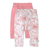 2-Pack Organic Cotton Harem Pants, Sketchy Floral Pink