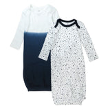 2-Pack Organic Cotton Sleeper Gowns, Twinkle Star White/Navy