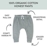 2-Pack Organic Cotton Honest Pants, Heather Gray / Black