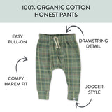 2-Pack Organic Cotton Honest Pants, Sandy Plaid