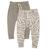 2-Pack Organic Cotton Honest Pants, Zanzibar Zebra