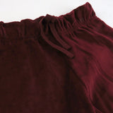 2-Piece Velour Ruffle Front Sweatsuit, Varsity Burgundy
