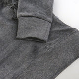 2-Piece Velour Ruffle Front Sweatsuit, Gray Charcoal