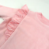 2-Piece Velour Ruffle Front Sweatsuit, Varsity Sweetheart