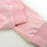 2-Piece Velour Ruffle Front Sweatsuit, Varsity Sweetheart