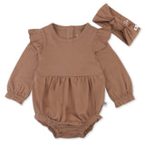 Organic Cotton Jumpsuit Romper Set, Brown