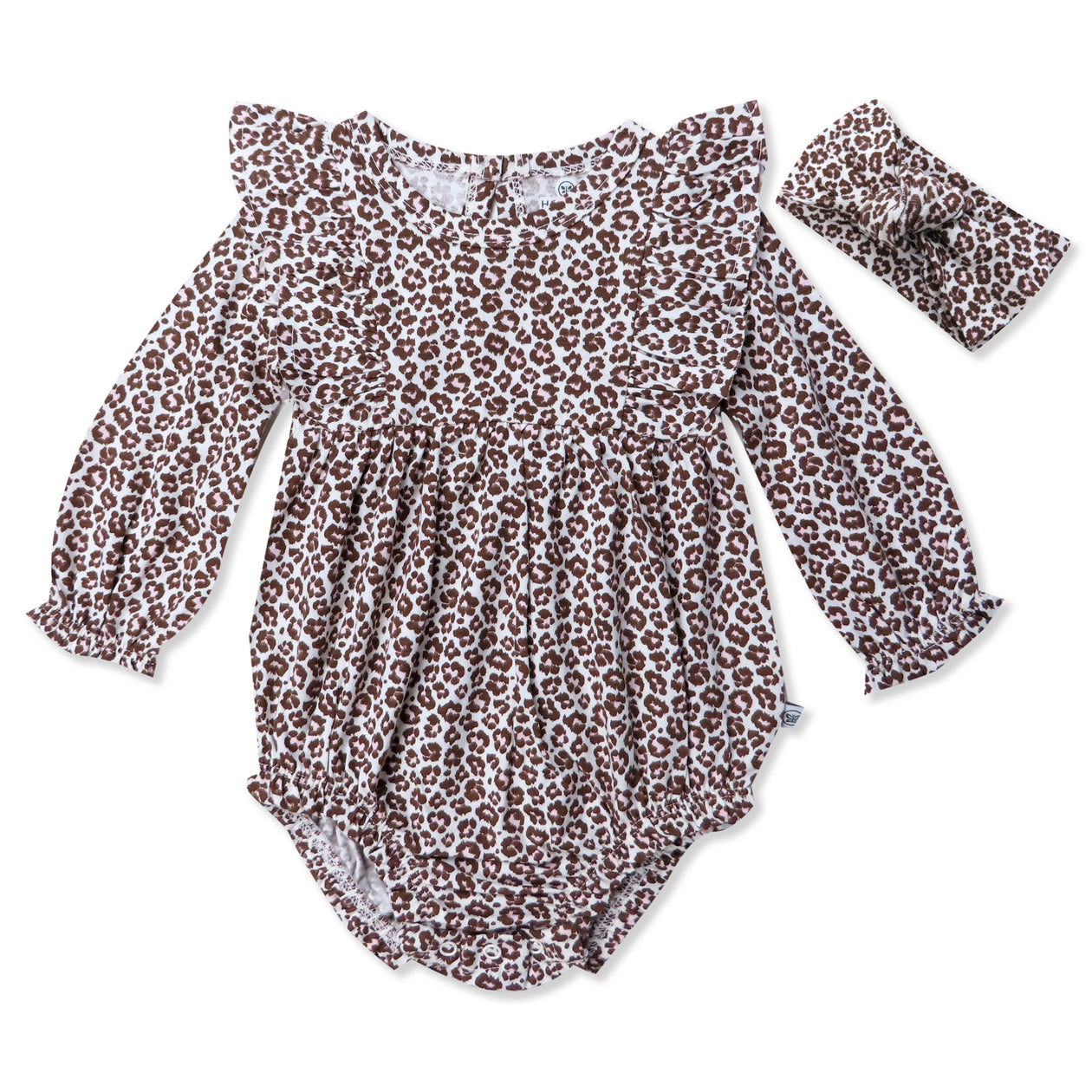 Organic Cotton Jumpsuit Romper Set, Mini Cheetah Pink