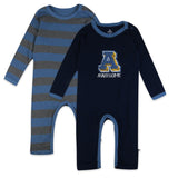 Go to slide 1, 2-Pack Coveralls, Preppy Blue Stripe