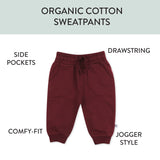 Go to slide 2, 2-Pack Sweatpants, Varsity Burgundy