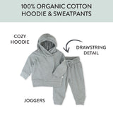 2-Piece Light Weight Hoodie & Sweatpant Set, Heather Gray