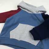 2-Piece Fleece Hoodie and Sweatpant Set, Color Block Collegiate Blue