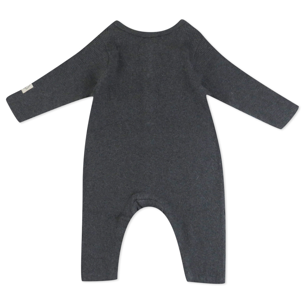 Organic Cotton Jumpsuit Coverall Romper Set, Skater Stripe Charcoal Gray