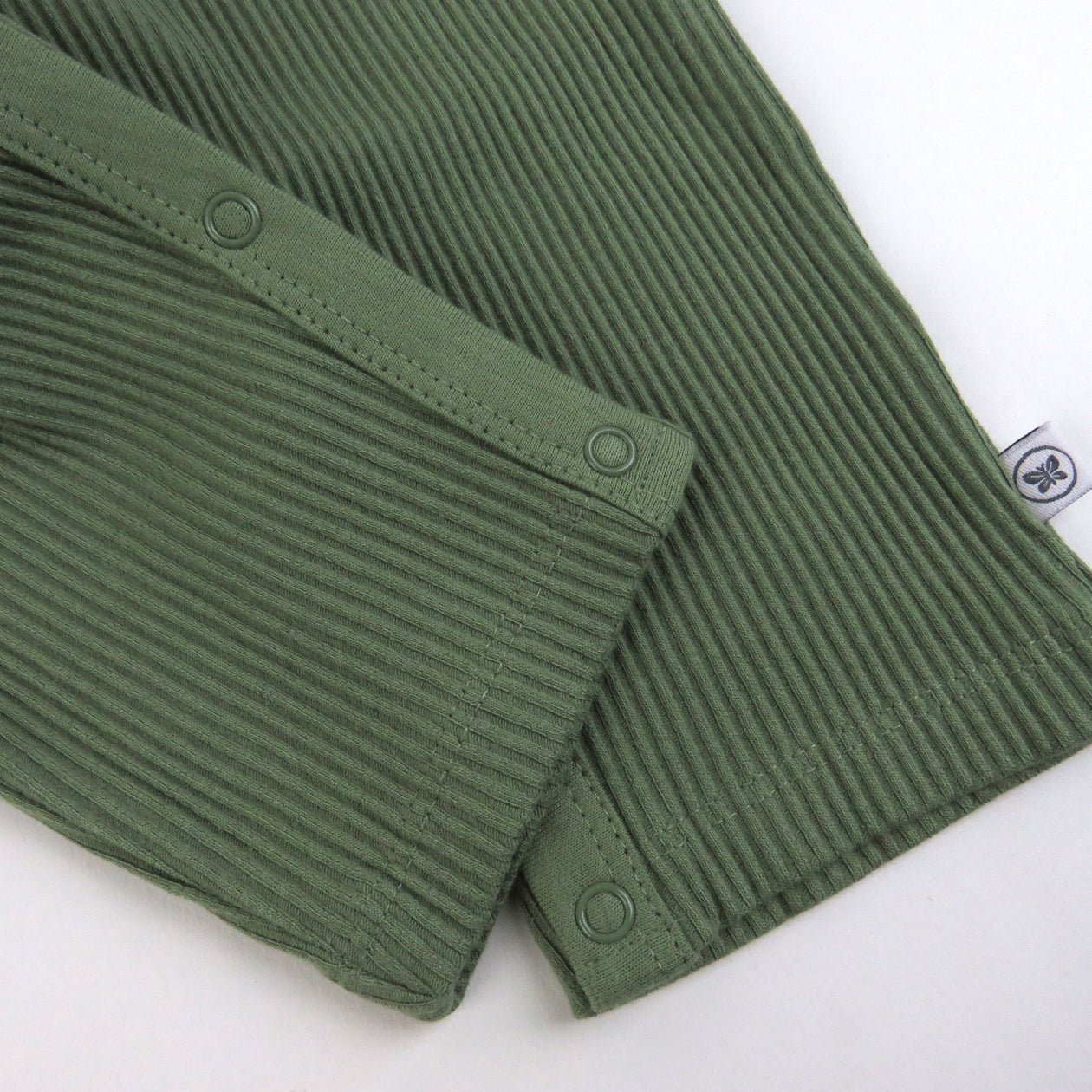Organic Cotton Jumpsuit Coverall Romper Set, Skater Stripe Olive