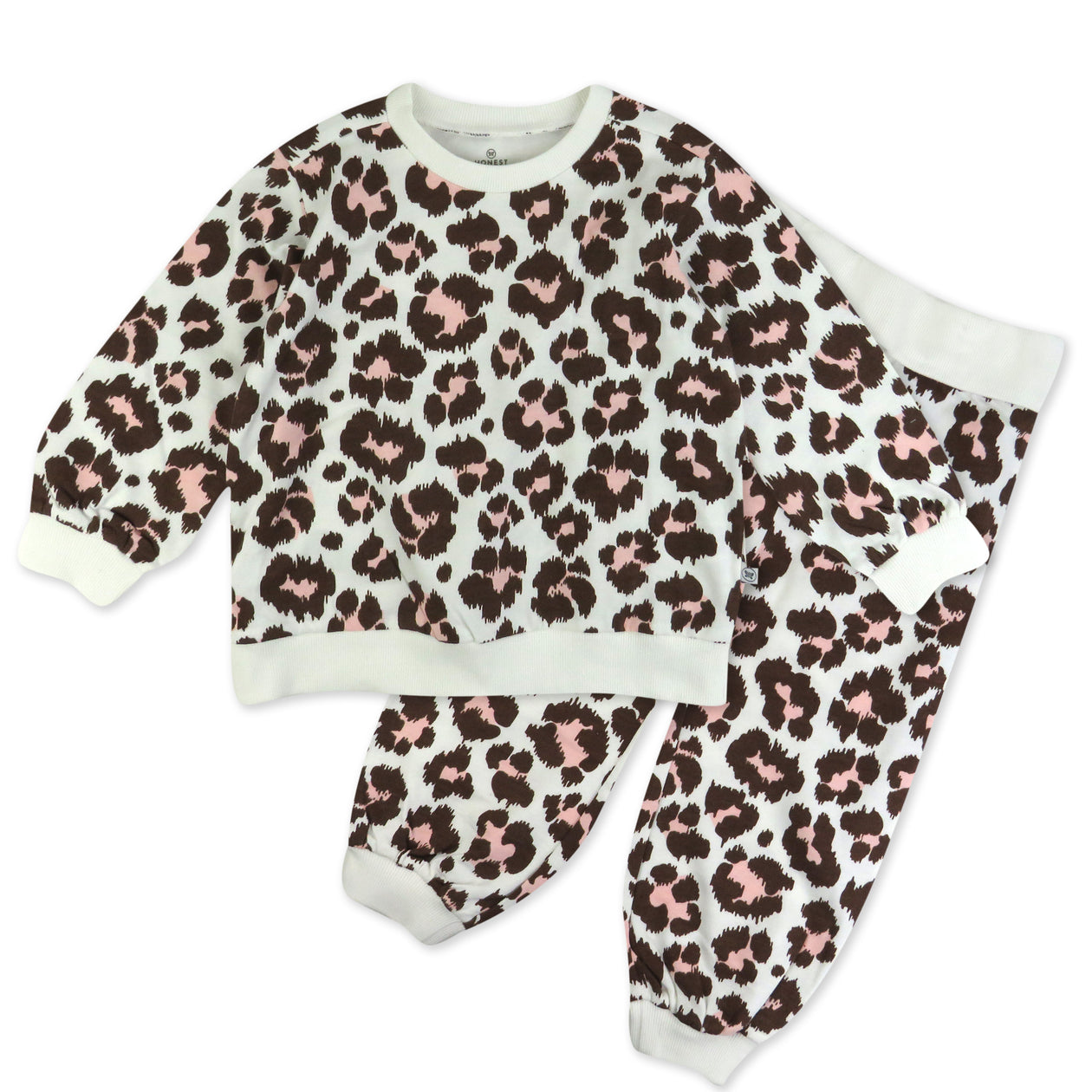2-Piece Cozy Sweatsuit Set, Purr-fect Cheetah Ivory
