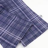 2-Piece Long Sleeve Ruffle Shoulder Bodysuit & Flare Legging Set, Purple Plaid