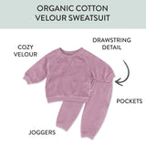 Velour Sweatsuit, Dusty Lavender