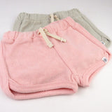 2-Pack Organic Cotton Baby Terry Short Set, Pink/Tan