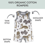 2-Pack Organic Cotton Romper Set, Tiger Cub