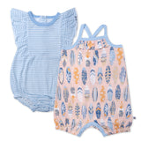 Organic Cotton Jumpsuit Romper Set, Surf Shop Peach