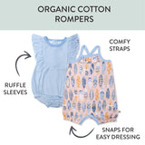 Organic Cotton Jumpsuit Romper Set, Surf Shop Peach