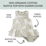 2-Piece Top with Diaper Cover, Pineapple Leaf Ivory