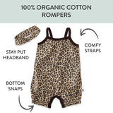 Organic Cotton Romper Set, Cheetah