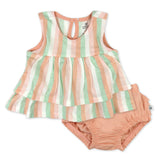 2-Piece Top with Diaper Cover, Serene Stripe Peach