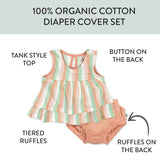 2-Piece Top with Diaper Cover, Serene Stripe Peach