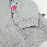 2-Piece Cozy Sweatsuit with Embroidered Sleeve, Light Gray Heather