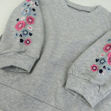 2-Piece Cozy Sweatsuit with Embroidered Sleeve, Light Gray Heather