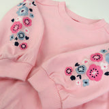 2-Piece Cozy Sweatsuit with Embroidered Sleeve, Varsity Sweetheart