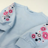 2-Piece Cozy Sweatsuit with Embroidered Sleeve, Varsity Blue