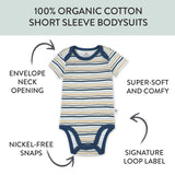 3-Pack Organic Cotton Short Sleeve Bodysuits, Dino Mite