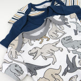 3-Pack Organic Cotton Short Sleeve Bodysuits, Dino Mite