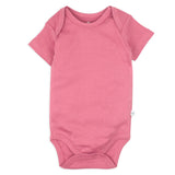 3-Pack Organic Cotton Short Sleeve Bodysuits, Pink Ombre