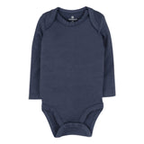 3-Pack Organic Cotton Long Sleeve Bodysuits, Blue Ombre