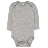 3-Pack Organic Cotton Long Sleeve Bodysuits, Gray Ombre