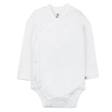 3-Pack Organic Cotton Long Sleeve Side-Snap Kimono Bodysuits, Compass Blue