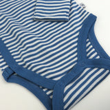 3-Pack Organic Cotton Long Sleeve Side-Snap Bodysuits, Dino Prep Academy Blue