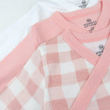 3-Pack Organic Cotton Long Sleeve Side-Snap Bodysuits, Peach Skin Painted Buffalo