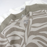 3-Pack Organic Cotton Long Sleeve Side-Snap Bodysuits, Zanzibar Zebra