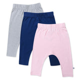 3-Pack Organic Cotton Harem Pants, Varsity Sweetheart